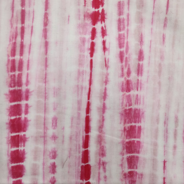 Pure Cotton Shibori Pink Tie And Dye Hand Made Fabric