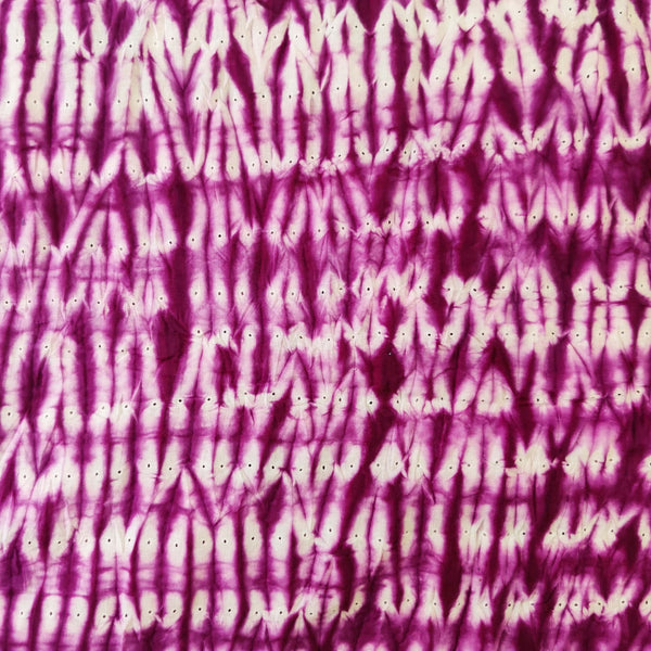 Pure Cotton Shibori Purple Tie And Dye Handmade Fabric