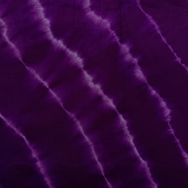 Pure Cotton Shibori Purple With White Slant Lines Tie And Dye Hand Dyed Fabric