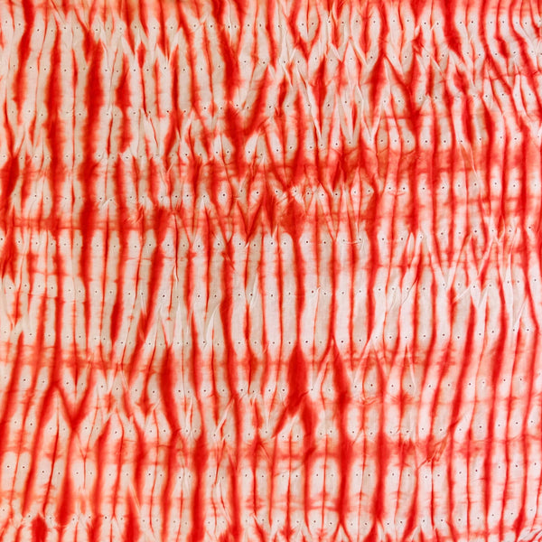 Pure Cotton Shibori Scarlet Tie And Dye Handmade Fabric