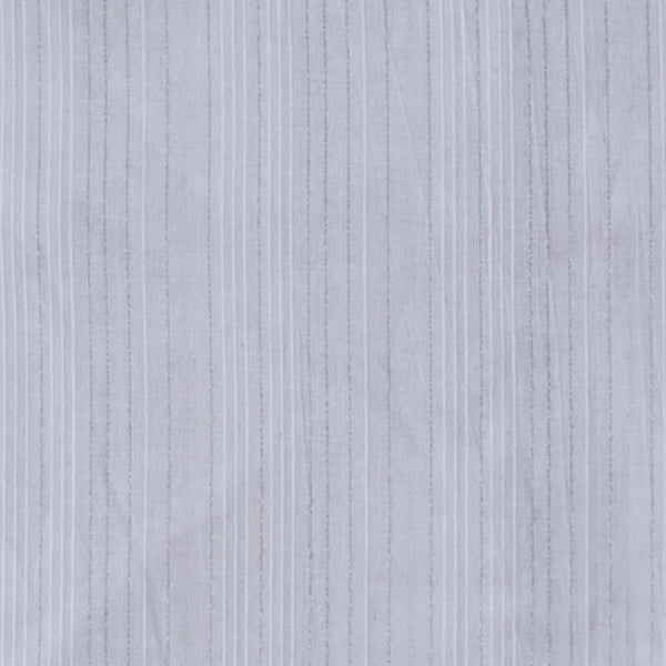 Pure Cotton South Handloom White With Silver Zari Stripes Woven Fabric