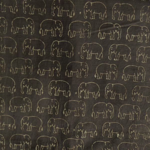 Pure Cotton Special Akola Dark Kashish With Elephants Hand Block Print Fabric