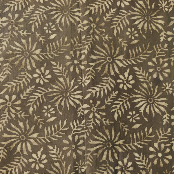 Pure Cotton Special Akola Dark Kashish With Floral Ferns Hand Block Print Fabric