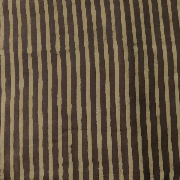 Pure Cotton Special Akola Dark Kashish With Stripes Hand Block Print Blouse Fabric ( 1 Meter )