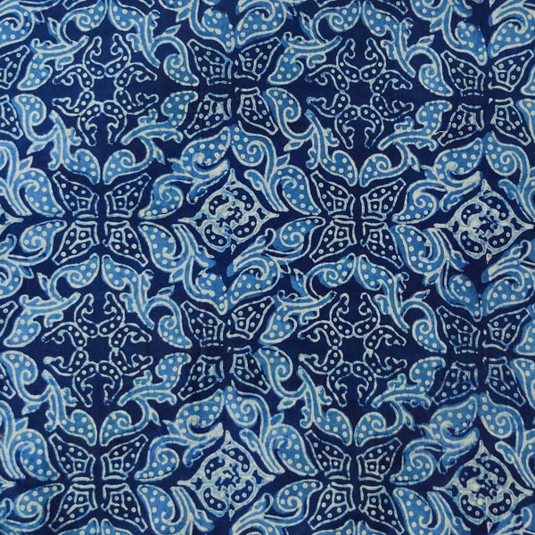 Pure Cotton Special Akola Indigo With All Over Design Hand Block Print Fabric