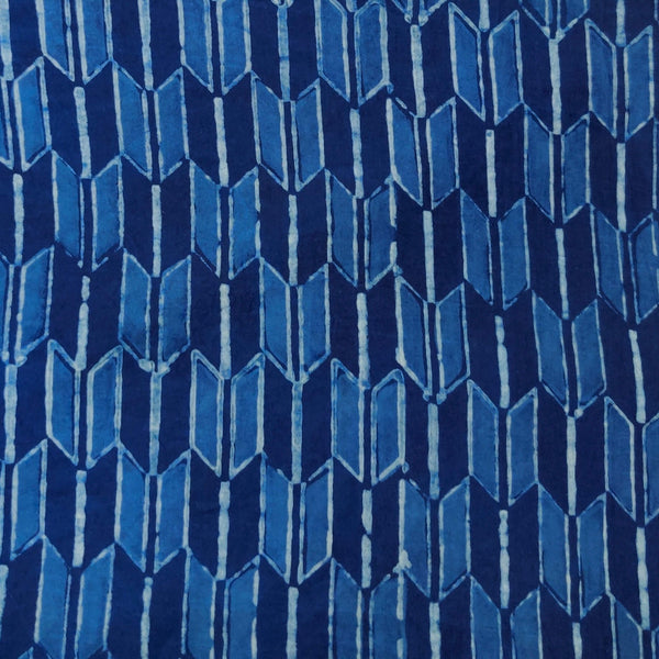 Pure Cotton Special Akola Indigo With Geometric Print Hand Block Print Fabric