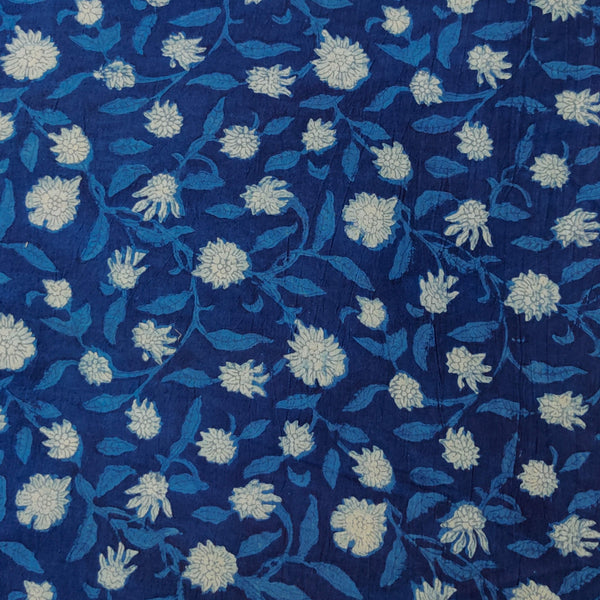 Pure Cotton Special Akola Indigo With Jaal Hand Block Print Fabric