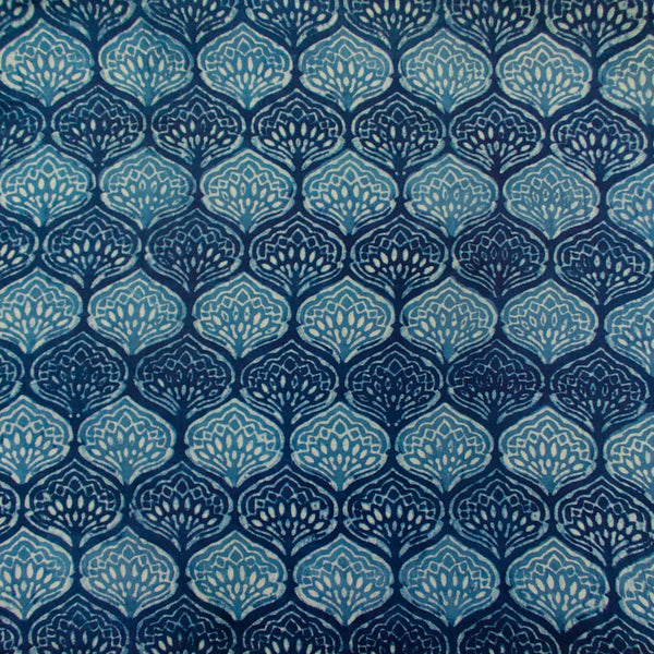 Pure Cotton Special Akola Indigo With Light And Dark Comb Hand Block Print Fabric