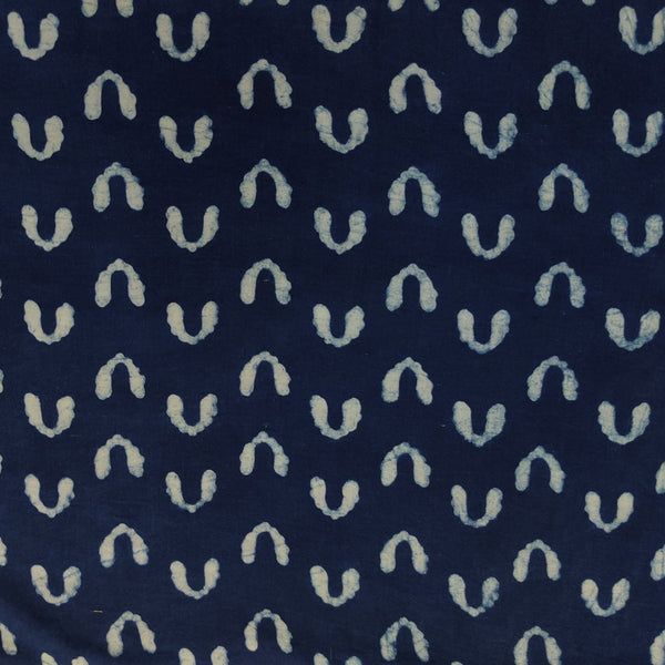 Pure Cotton Special Akola Indigo With Light Indigo Vs Hand Block Print Fabric