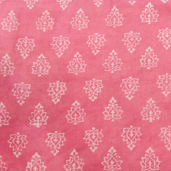 Pure Cotton Special Ankola Dabu Pastel Peach With A Beautiful Motif Hand Block Print Fabric