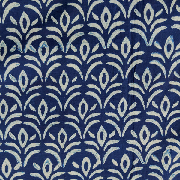 Pure Cotton Special Ankola Indigo With Grass Hand Block Print Fabric