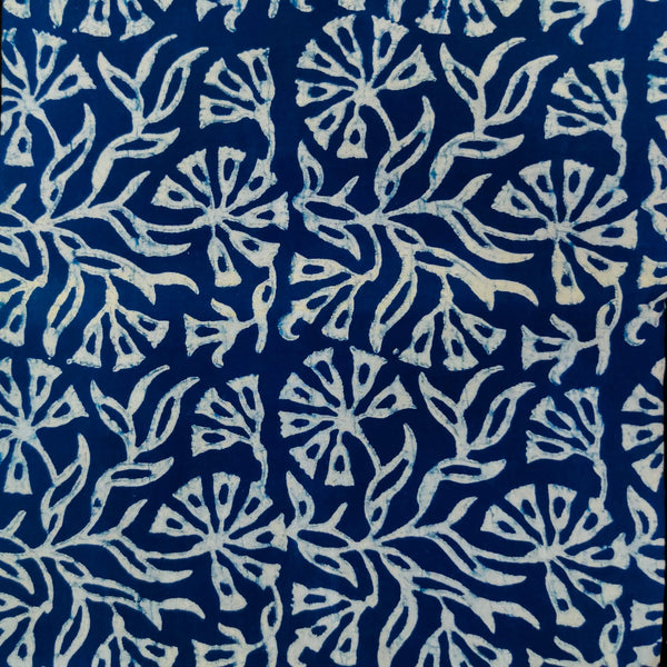 Pure Cotton Special Ankola Indigo With Jaal Hand Block Print Fabric