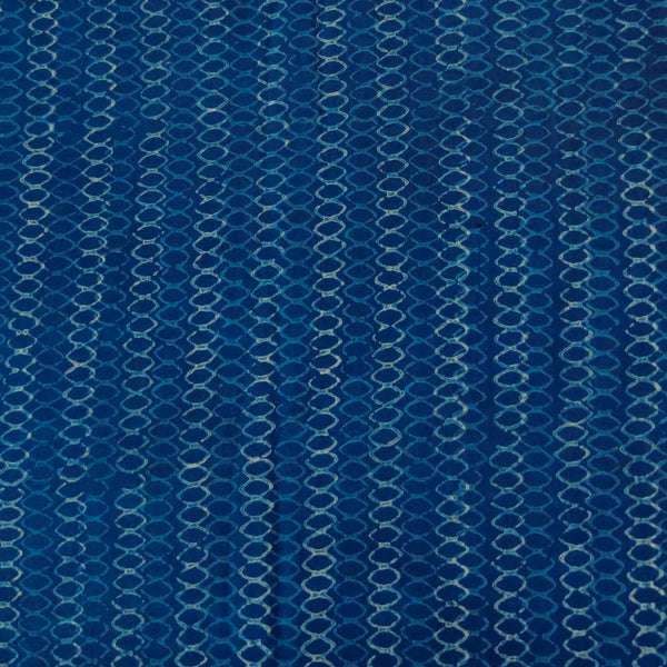 Pure Cotton Special Ankola Indigo With Rings Stripes Hand Block Print Fabric