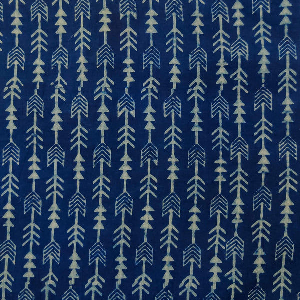 Pure Cotton Special Ankola Indigo With Tribal Stripes Hand Block Print Fabric