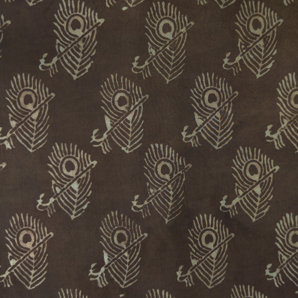 Pure Cotton Special Ankola Kashish With Peacock Feather Hand Block Print Fabric