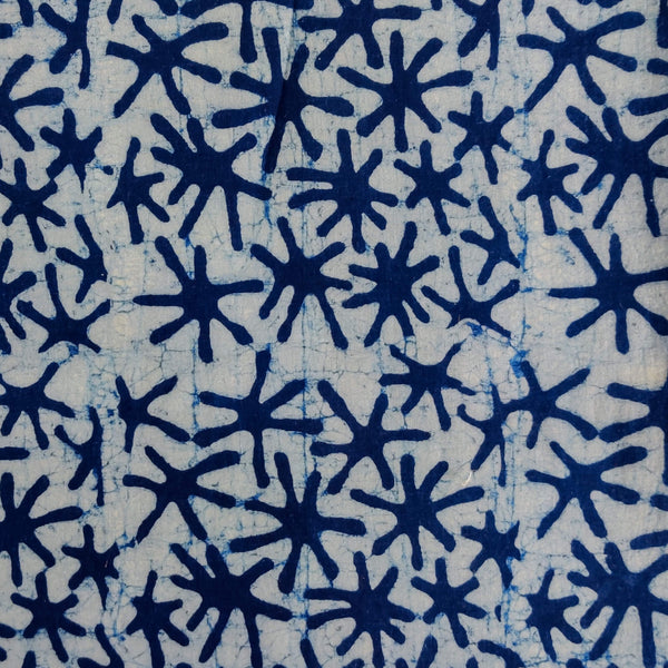 Pure Cotton Special Ankola Light Indigo With Amoeba Hand Block Print Fabric