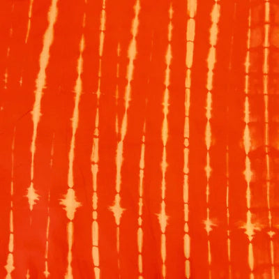 Pure Cotton Tie And Dye Mango Orange Long Sibori Blouse Fabric ( 1.45 Meter )