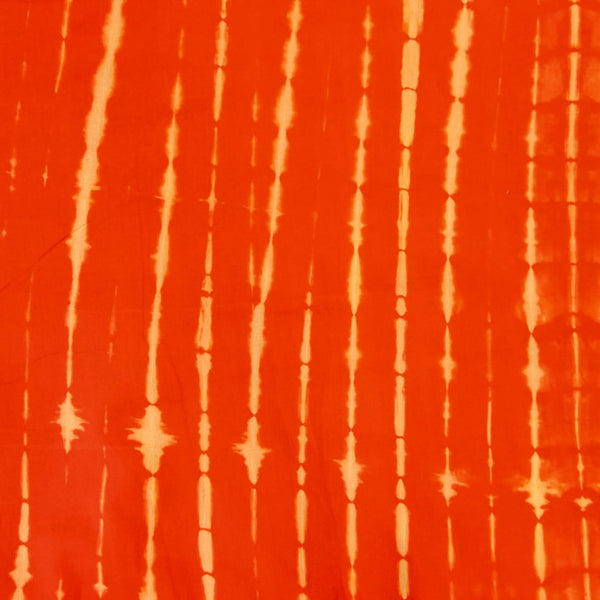 Pure Cotton Tie And Dye Mango Orange Long Sibori Fabric