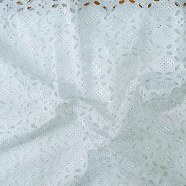 Pure Cotton White Pattern Hakoba Fabric