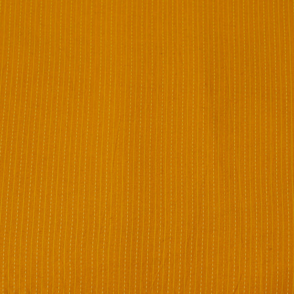 Pure Cotton Yellow With White Thread Kaatha Stripes Fabric