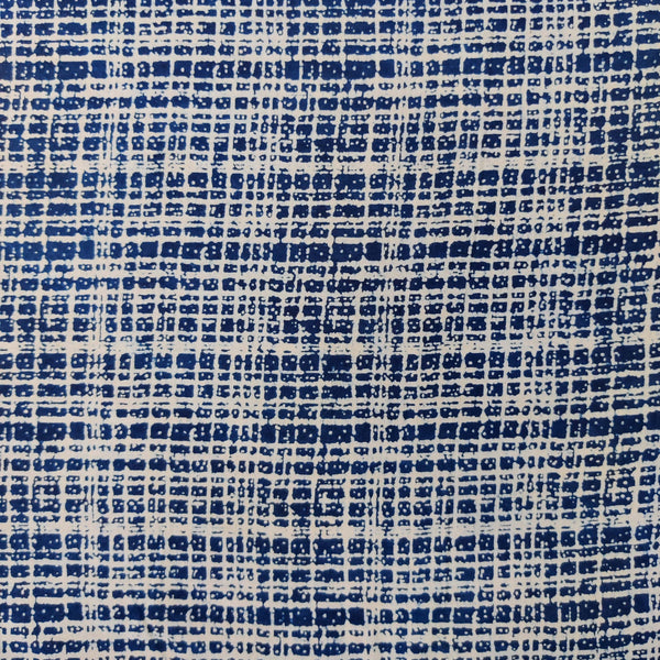 Pure Ctton Indigo With Textured Hand Block Print Fabric