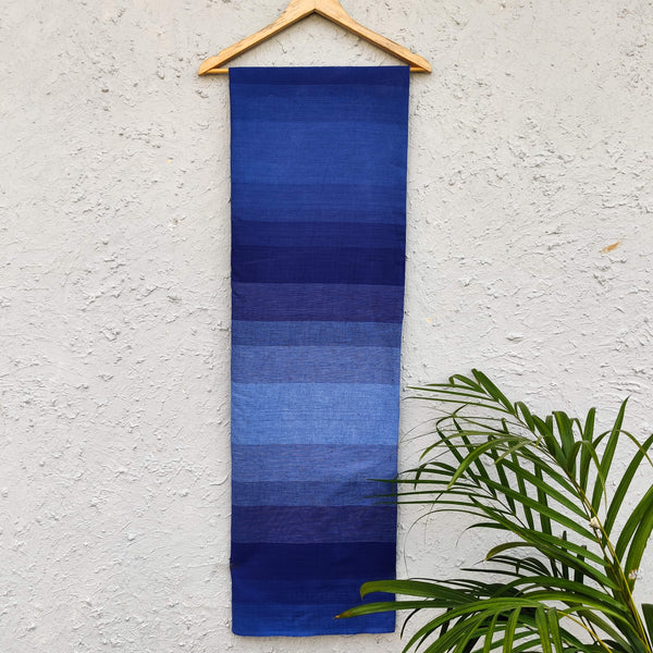 Pure Handloom Cotton Ombre Shades Of Purplish Blue