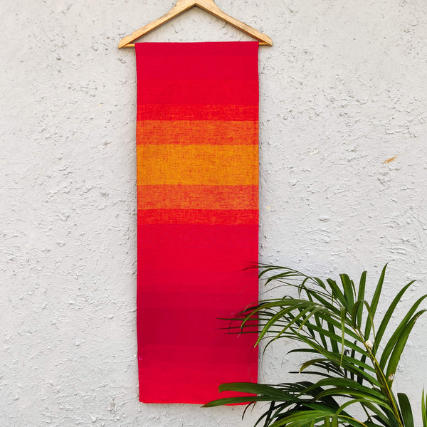 Pure Handloom Cotton Ombre Shades of Orange And Pink