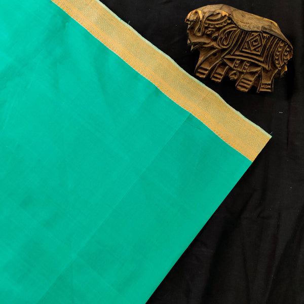 Pure Mangalgiri Cotton Light Teal Hand Woven Fabric