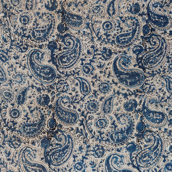 Pure Mul Cotton Extra Soft Kalamkari With Kairis Jaal Hand Block Print Fabric