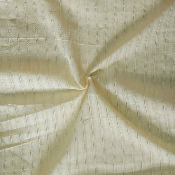 Pure Mul Cotton Handloom Fabric With Woven Stripes