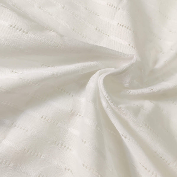 Pure Mul Cotton White Leno Weave Fabric