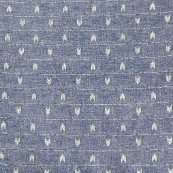 Pure South Cotton Blue With Arrow Heads Woven Fabric