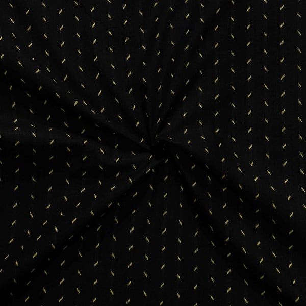 Pure South Cotton Handloom Black With Criss Cross Dots  Woven Fabric