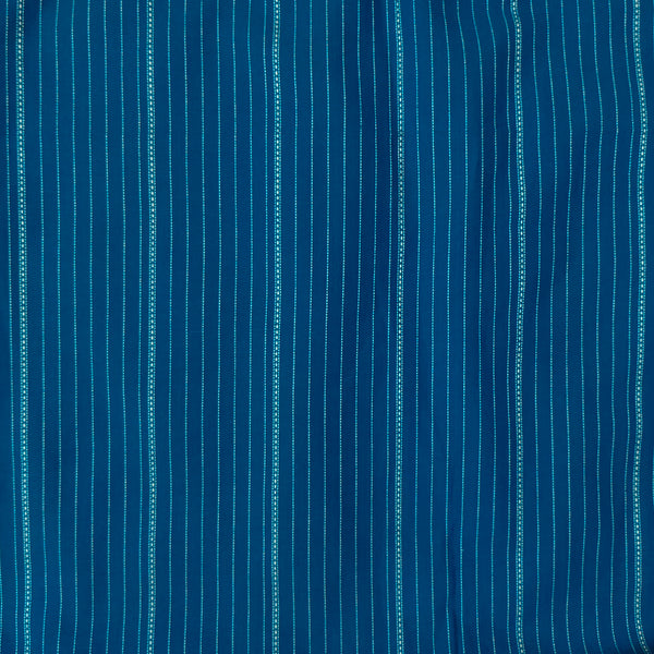 Pure South Cotton Handloom Blue With Cream Woven Pattern Fabric