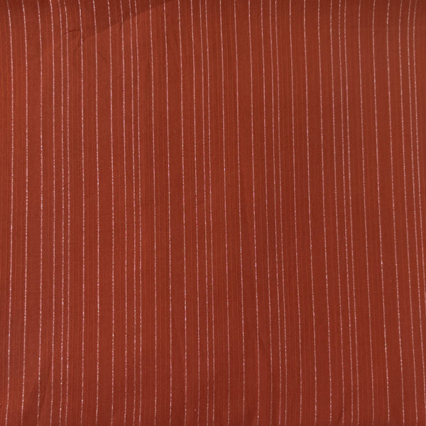 Pure South Cotton Handloom Brown With Silver Stripes Fabric