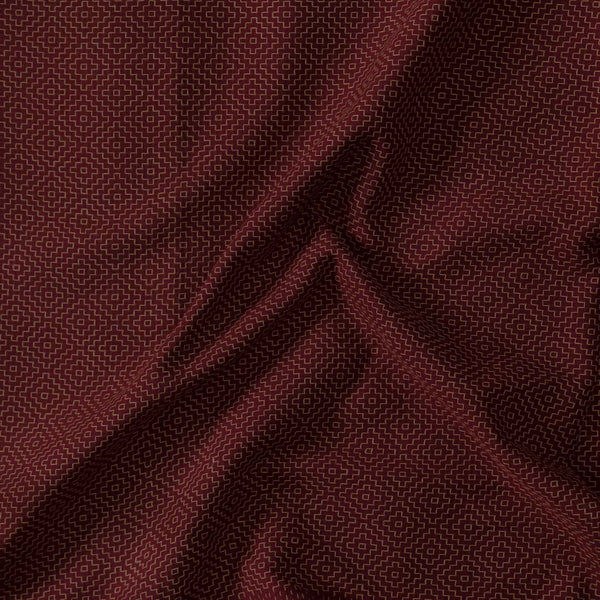 Pure South Cotton Handloom Deep Maroon With Beige Woven Geometric All Over Pattern Woven Fabric