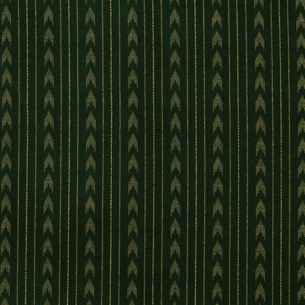 Pure South Cotton Handloom Green With Arrow And Lines Stripes Woven Blouse Fabric ( 95 CM )