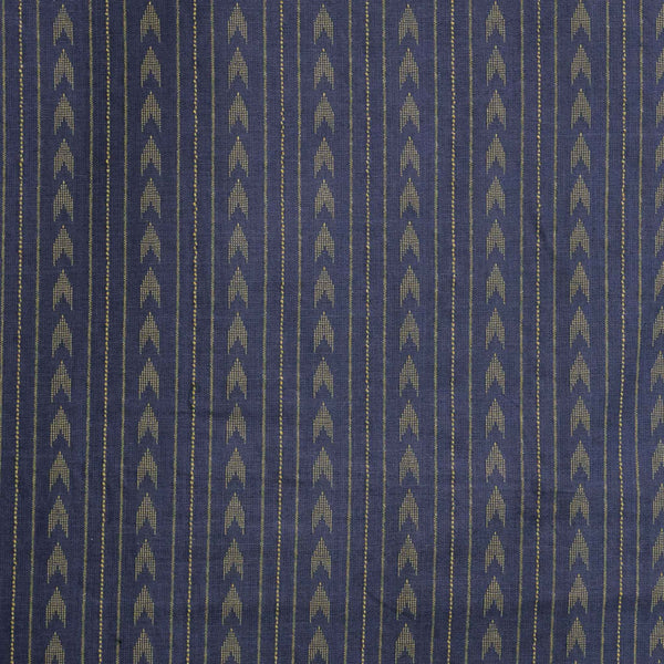 Pure South Cotton Handloom Grey With Arrow And Lines Stripes Woven Fabric