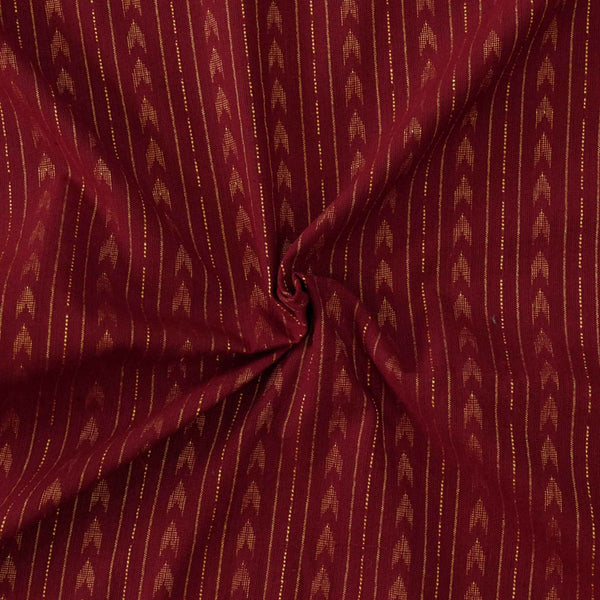 Pure South Cotton Handloom Rust With Arrow And Lines Stripes Woven Fabric