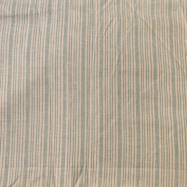 Pure South Cotton Handloom With Earthy Green Stripes Woven Fabric