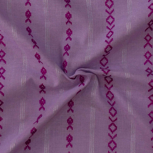 Pure South Cotton Lavender Fish Lurex Stripes Handwoven Fabric