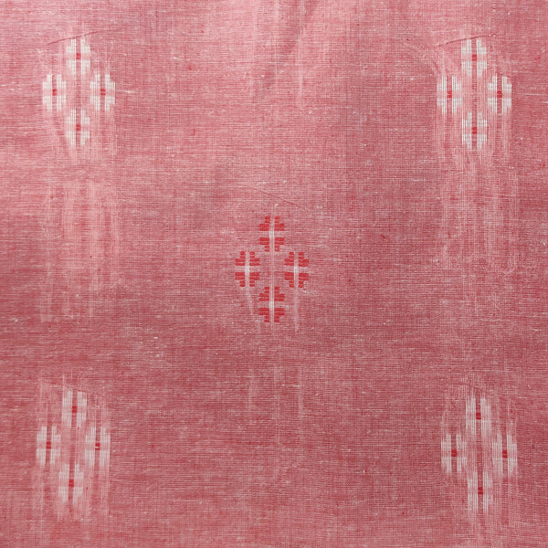 Pure South Cotton Pastel Pink With Woven Motifs Fabric