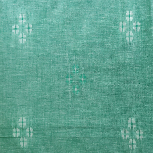 Pure South Cotton Pastel Sea Green With Woven Motifs Fabric