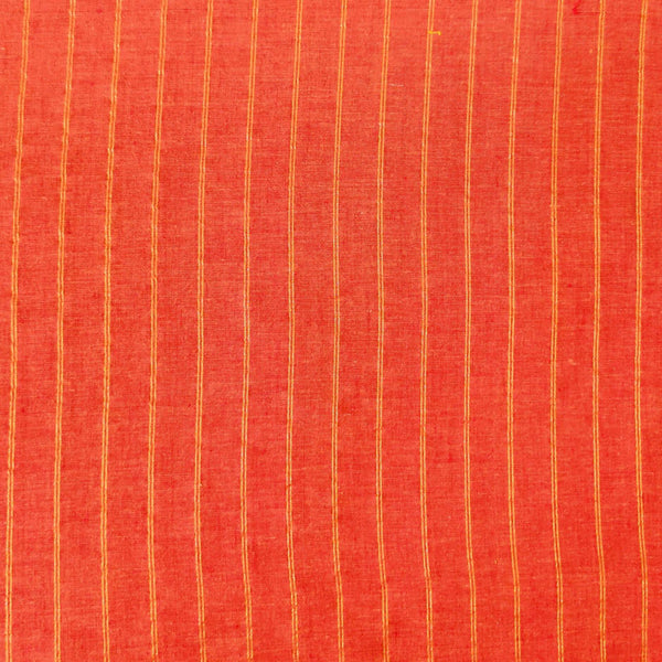 Pure South Cotton  Peach With Bronze Zari Stripes Woven blouse Fabric ( 0.80 cm )