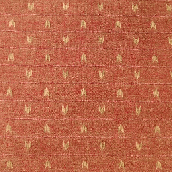 Pure South Cotton Peachy Brown With Arrow Heads Woven Fabric