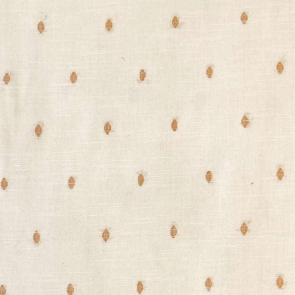 Pure South Cotton White With Tiny Motifs Woven Fabric