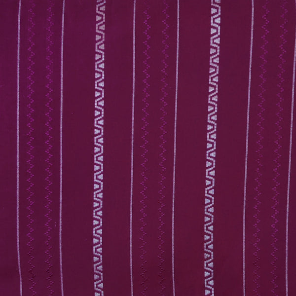 Pure South Cotton With Silver And Self Weaved Stripes Hand Woven Fabric