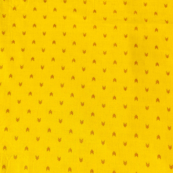 Pure South Cotton Yellow With Arrow Heads Woven Fabric