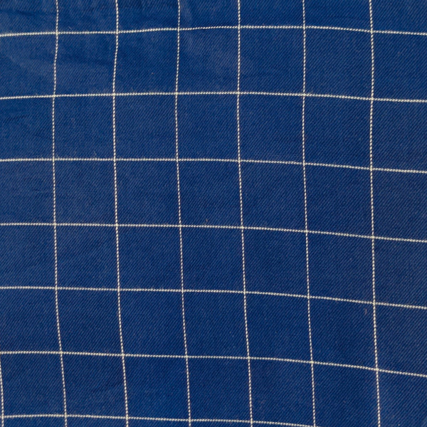 Rayon Blue And White Checks Fabric