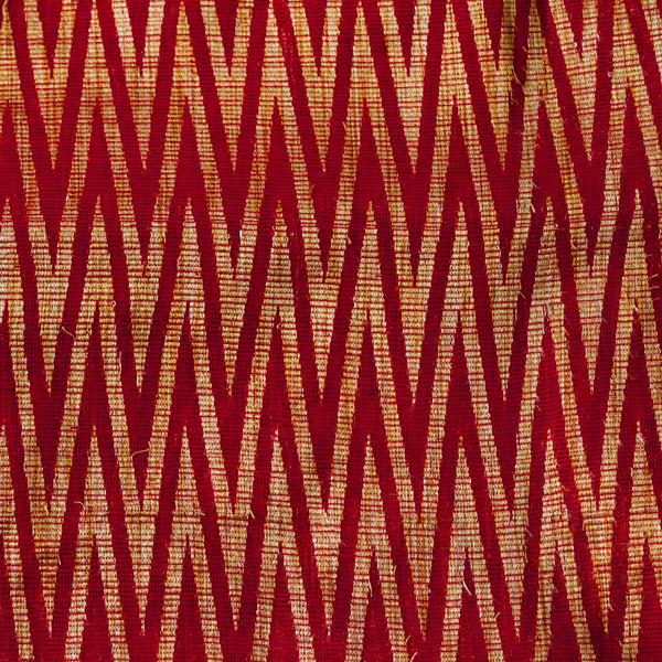 Red And Beige Ikkat Kota Zig Zag Woven Fabric